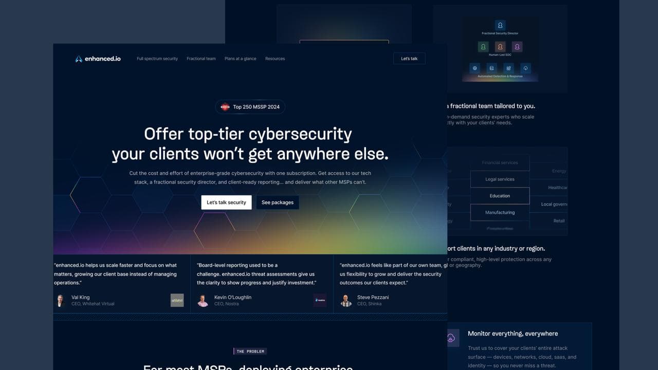 Enhanced.io website preview