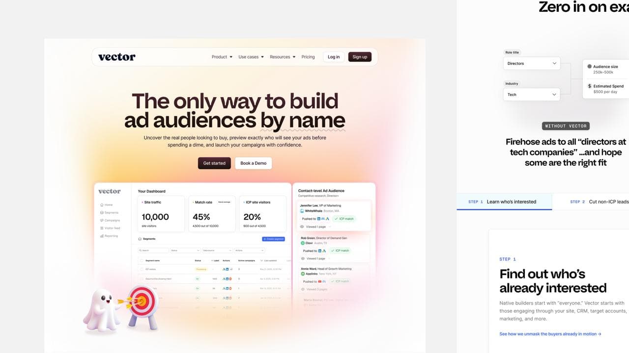 Vector website preview